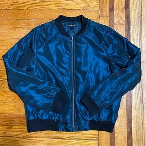 IRIDESCENT TEAL VARSITY JACKET